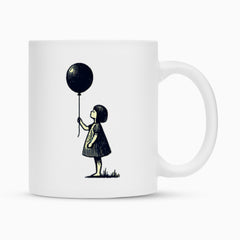 Die MarketPrint Tasse Mädchen-Ballon zeigt ein Mädchen im Kleid mit Ballon auf Gras. Die Duraglaze-Beschichtung verleiht der Keramiktasse langanhaltenden Glanz und brillante Optik.